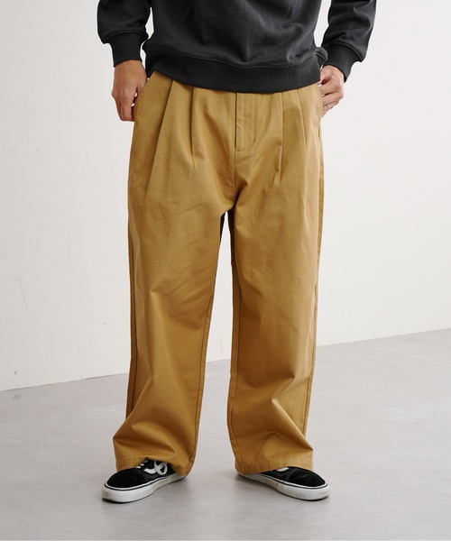 CPCM（シーピーシーエム）の「1タックワイドチノパンツ（チノパンツ・メンズ・ホワイト/ブラック/アイボリー/ベージュ・MEDIUM/LARGE）」の6枚目の写真