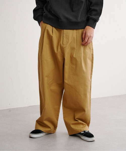 CPCM（シーピーシーエム）の「1タックワイドチノパンツ（チノパンツ・メンズ・ホワイト/ブラック/アイボリー/ベージュ・MEDIUM/LARGE）」の14枚目の写真