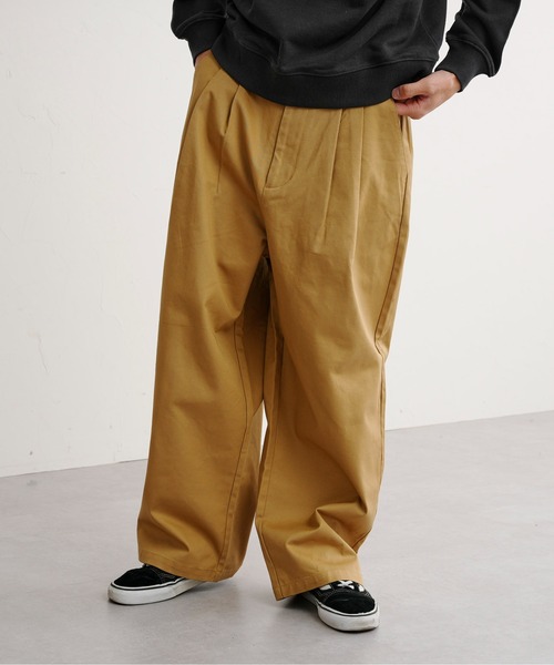 CPCM（シーピーシーエム）の「1タックワイドチノパンツ（チノパンツ・メンズ・ホワイト/ブラック/アイボリー/ベージュ・MEDIUM/LARGE）」の15枚目の写真