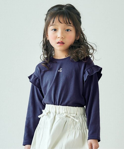 apres les cours(アプレレクール)の「さくらんぼTシャツ(Tシャツ/カットソー・キッズ・ピンク/アイボリー/ミント/ネイビー・100/110/120/90/140/130/80)」の4枚目の写真