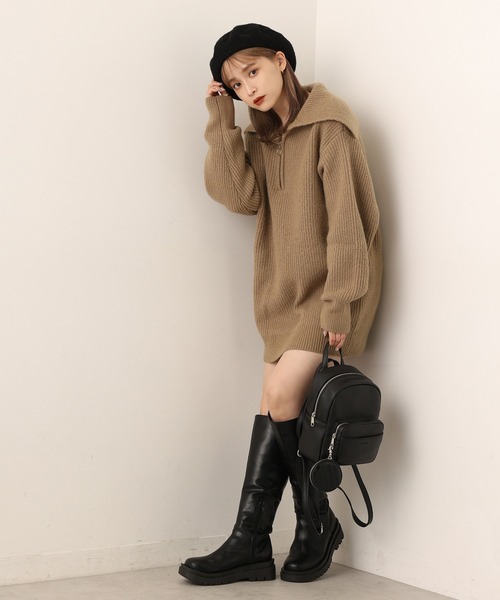 one after another NICE CLAUP(ワンアフターアナザーナイスクラップ)の「ミニポーチ付きミニリュック(バックパック/リュック・レディース・オフホワイト/ブラック・ONE SIZE)」の5枚目の写真