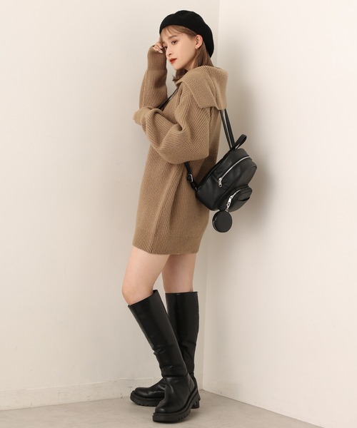 one after another NICE CLAUP(ワンアフターアナザーナイスクラップ)の「ミニポーチ付きミニリュック(バックパック/リュック・レディース・オフホワイト/ブラック・ONE SIZE)」の6枚目の写真