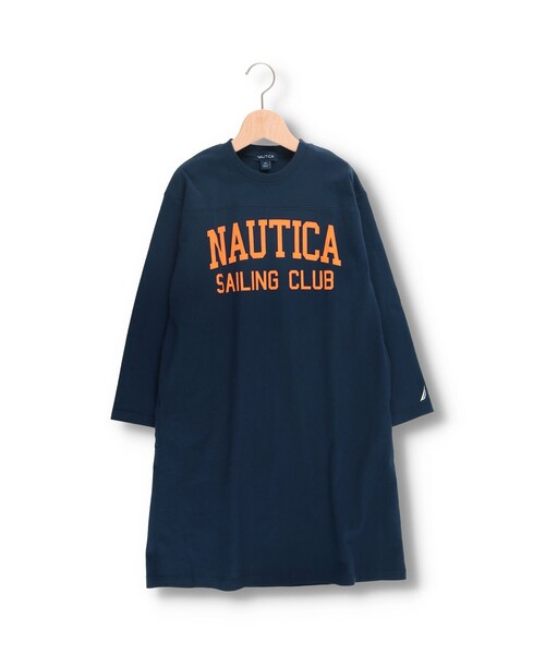 NAUTICA（ノーティカ）の「【NAUTICA/ノーティカ】フットボール長袖ワンピース（ワンピース・キッズ・ベージュ/ネイビー・130/150/140/120）」の6枚目の写真