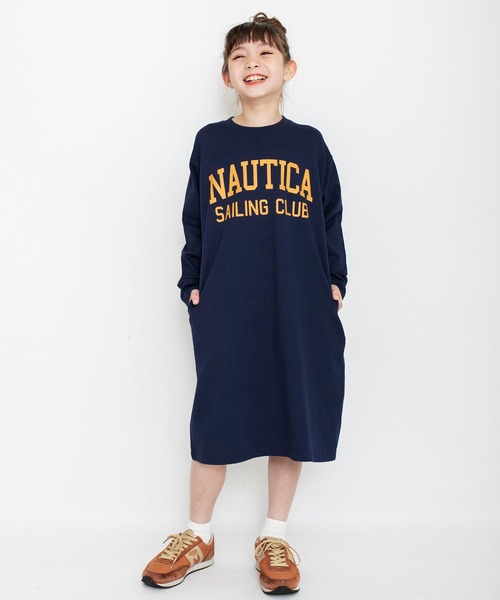NAUTICA（ノーティカ）の「【NAUTICA/ノーティカ】フットボール長袖ワンピース（ワンピース・キッズ・ベージュ/ネイビー・130/150/140/120）」の9枚目の写真