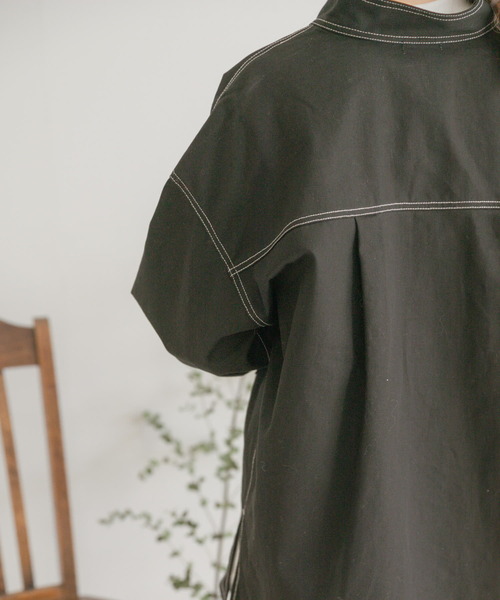 ITEMS URBANRESEARCH（アイテムズ アーバンリサーチ）の「ステッチオーバージャケット（カバーオール・レディース・ベージュ/ブラック・FREE）」の11枚目の写真