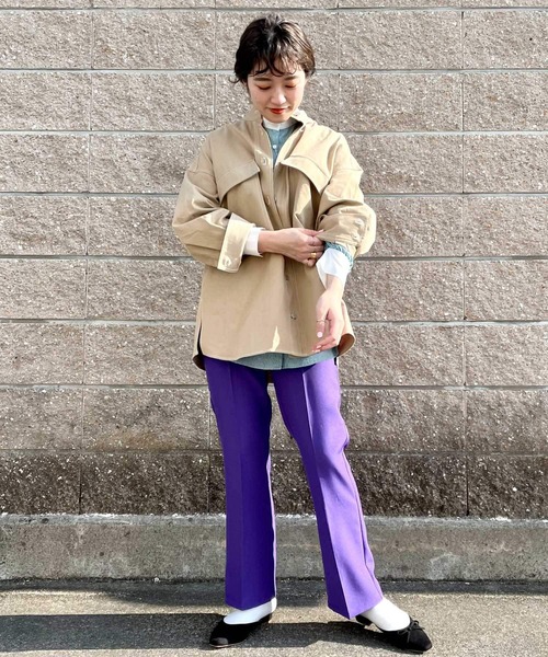 ITEMS URBANRESEARCH（アイテムズ アーバンリサーチ）の「ステッチオーバージャケット（カバーオール・レディース・ベージュ/ブラック・FREE）」の17枚目の写真