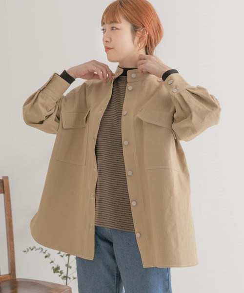 ITEMS URBANRESEARCH（アイテムズ アーバンリサーチ）の「ステッチオーバージャケット（カバーオール・レディース・ベージュ/ブラック・FREE）」の18枚目の写真