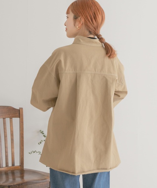 ITEMS URBANRESEARCH（アイテムズ アーバンリサーチ）の「ステッチオーバージャケット（カバーオール・レディース・ベージュ/ブラック・FREE）」の19枚目の写真