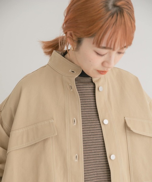 ITEMS URBANRESEARCH（アイテムズ アーバンリサーチ）の「ステッチオーバージャケット（カバーオール・レディース・ベージュ/ブラック・FREE）」の21枚目の写真