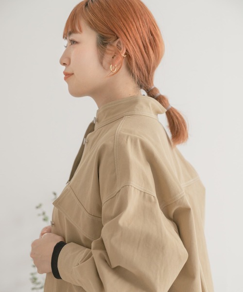 ITEMS URBANRESEARCH（アイテムズ アーバンリサーチ）の「ステッチオーバージャケット（カバーオール・レディース・ベージュ/ブラック・FREE）」の22枚目の写真