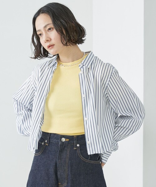 5525Gallery(ゴーゴーニーゴーギャラリー)の「SHIRT Firsthand by 5525GALLERY/シャツファーストハンド5525ギャラリー SHT FH クロップシャツ / レギュラーカラーシャツ/SHT FH クロップシャツ / レギュラーカラーシャツ(シャツ/ブラウス・レディース・ホワイト/ブルー/ストライプ/ブラック/その他/オフホワイト・FREE/フリ-)」の6枚目の写真