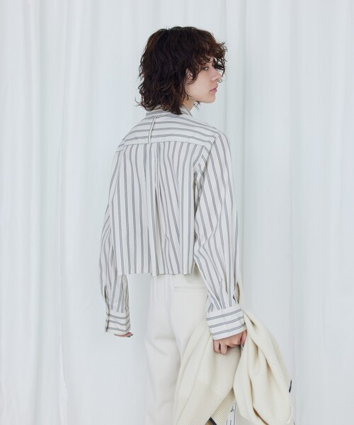 5525Gallery(ゴーゴーニーゴーギャラリー)の「SHIRT Firsthand by 5525GALLERY/シャツファーストハンド5525ギャラリー SHT FH クロップシャツ / レギュラーカラーシャツ/SHT FH クロップシャツ / レギュラーカラーシャツ(シャツ/ブラウス・レディース・ホワイト/ブルー/ストライプ/ブラック/その他/オフホワイト・FREE/フリ-)」の16枚目の写真