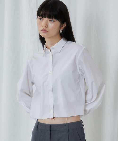 5525Gallery(ゴーゴーニーゴーギャラリー)の「SHIRT Firsthand by 5525GALLERY/シャツファーストハンド5525ギャラリー SHT FH クロップシャツ / レギュラーカラーシャツ/SHT FH クロップシャツ / レギュラーカラーシャツ(シャツ/ブラウス・レディース・ホワイト/ブルー/ストライプ/ブラック/その他/オフホワイト・FREE/フリ-)」の12枚目の写真