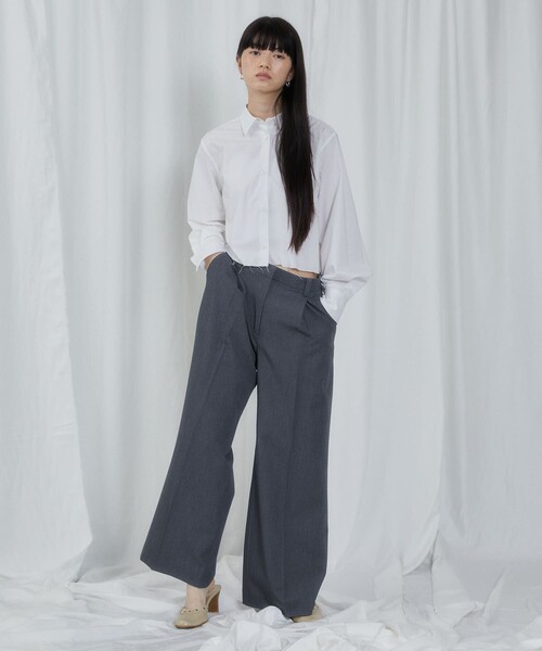 5525Gallery(ゴーゴーニーゴーギャラリー)の「SHIRT Firsthand by 5525GALLERY/シャツファーストハンド5525ギャラリー SHT FH クロップシャツ / レギュラーカラーシャツ/SHT FH クロップシャツ / レギュラーカラーシャツ(シャツ/ブラウス・レディース・ホワイト/ブルー/ストライプ/ブラック/その他/オフホワイト・FREE/フリ-)」の8枚目の写真