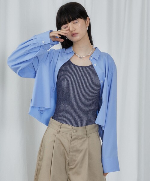 5525Gallery(ゴーゴーニーゴーギャラリー)の「SHIRT Firsthand by 5525GALLERY/シャツファーストハンド5525ギャラリー SHT FH クロップシャツ / レギュラーカラーシャツ/SHT FH クロップシャツ / レギュラーカラーシャツ(シャツ/ブラウス・レディース・ホワイト/ブルー/ストライプ/ブラック/その他/オフホワイト・FREE/フリ-)」の13枚目の写真