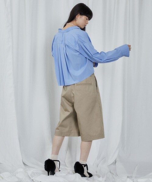 5525Gallery(ゴーゴーニーゴーギャラリー)の「SHIRT Firsthand by 5525GALLERY/シャツファーストハンド5525ギャラリー SHT FH クロップシャツ / レギュラーカラーシャツ/SHT FH クロップシャツ / レギュラーカラーシャツ(シャツ/ブラウス・レディース・ホワイト/ブルー/ストライプ/ブラック/その他/オフホワイト・FREE/フリ-)」の9枚目の写真