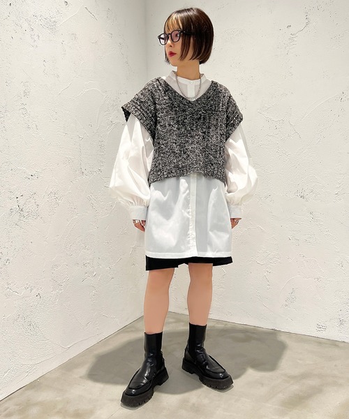 apres jour mignon（アプレジュールミニョン）の「MIXメランジニットベスト【ZOZOTOWN限定アイテム】（ベスト・レディース・ピンク系その他/グリーン系その他/ブラック系その他・フリー/X-LARGE）」の6枚目の写真