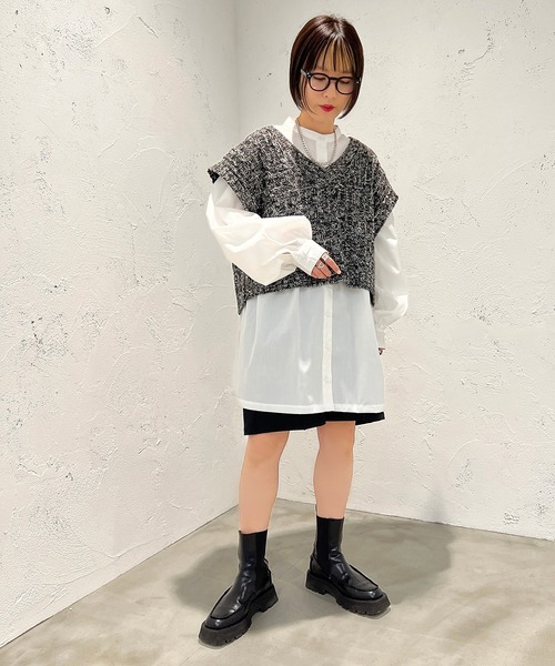 apres jour mignon（アプレジュールミニョン）の「MIXメランジニットベスト【ZOZOTOWN限定アイテム】（ベスト・レディース・ピンク系その他/グリーン系その他/ブラック系その他・フリー/X-LARGE）」の7枚目の写真