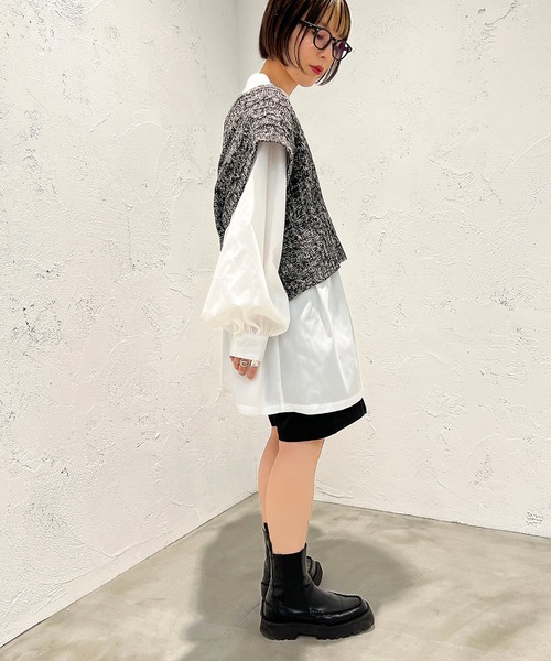 apres jour mignon（アプレジュールミニョン）の「MIXメランジニットベスト【ZOZOTOWN限定アイテム】（ベスト・レディース・ピンク系その他/グリーン系その他/ブラック系その他・フリー/X-LARGE）」の8枚目の写真