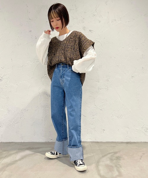 apres jour mignon（アプレジュールミニョン）の「MIXメランジニットベスト【ZOZOTOWN限定アイテム】（ベスト・レディース・ピンク系その他/グリーン系その他/ブラック系その他・フリー/X-LARGE）」の12枚目の写真