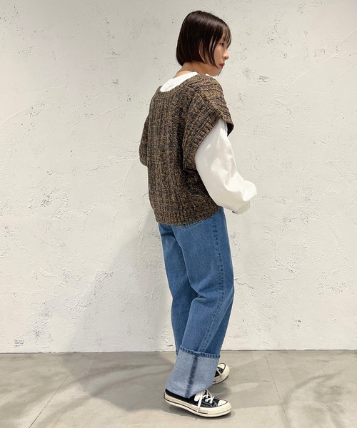 apres jour mignon（アプレジュールミニョン）の「MIXメランジニットベスト【ZOZOTOWN限定アイテム】（ベスト・レディース・ピンク系その他/グリーン系その他/ブラック系その他・フリー/X-LARGE）」の14枚目の写真