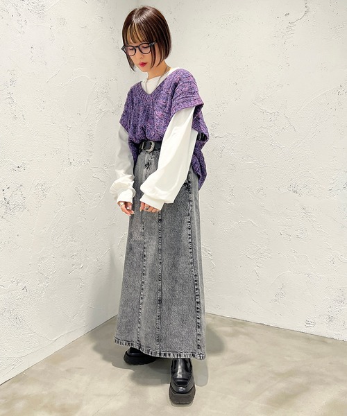 apres jour mignon（アプレジュールミニョン）の「MIXメランジニットベスト【ZOZOTOWN限定アイテム】（ベスト・レディース・ピンク系その他/グリーン系その他/ブラック系その他・フリー/X-LARGE）」の19枚目の写真