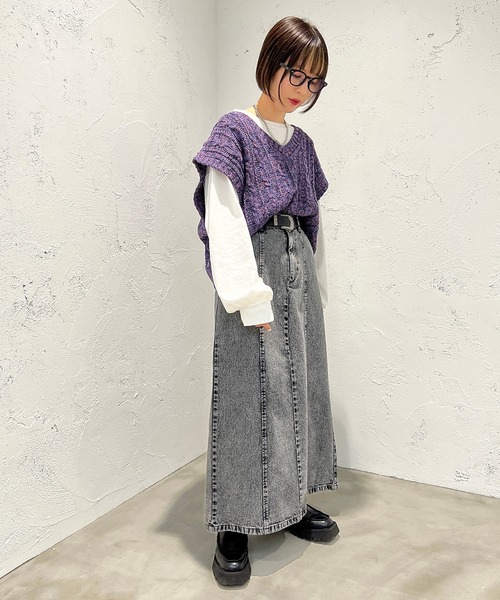 apres jour mignon（アプレジュールミニョン）の「MIXメランジニットベスト【ZOZOTOWN限定アイテム】（ベスト・レディース・ピンク系その他/グリーン系その他/ブラック系その他・フリー/X-LARGE）」の18枚目の写真