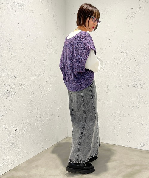 apres jour mignon（アプレジュールミニョン）の「MIXメランジニットベスト【ZOZOTOWN限定アイテム】（ベスト・レディース・ピンク系その他/グリーン系その他/ブラック系その他・フリー/X-LARGE）」の20枚目の写真