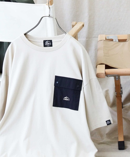 CAMP7（キャンプセブン）の「【CAMP7】ナイロンポケットＴシャツ（Tシャツ/カットソー・メンズ・ベージュ/ホワイト/ブラック/ブルー・XL/S/L/M）」の3枚目の写真