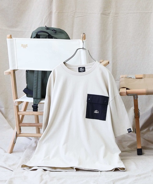 CAMP7（キャンプセブン）の「【CAMP7】ナイロンポケットＴシャツ（Tシャツ/カットソー・メンズ・ベージュ/ホワイト/ブラック/ブルー・XL/S/L/M）」の20枚目の写真