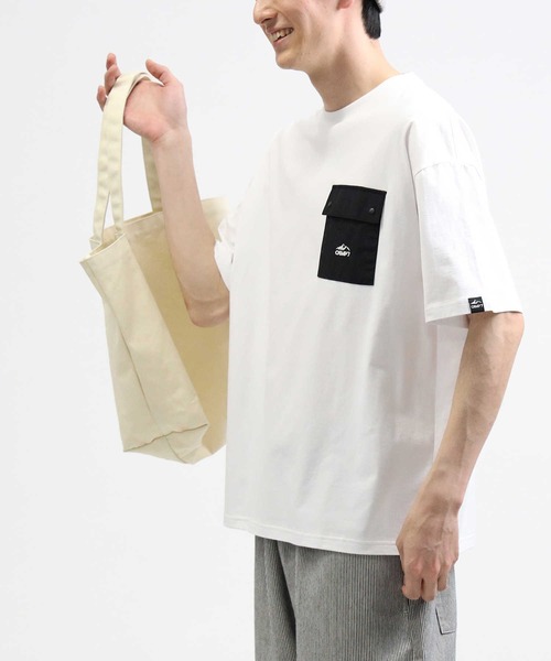 CAMP7（キャンプセブン）の「【CAMP7】ナイロンポケットＴシャツ（Tシャツ/カットソー・メンズ・ベージュ/ホワイト/ブラック/ブルー・XL/S/L/M）」の6枚目の写真