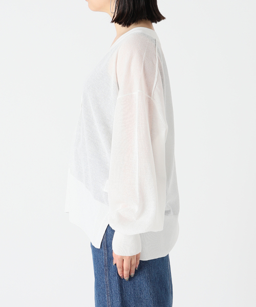 Simplicite(サンプリシテ)の「シアーVネックカーディガン(カーディガン/ボレロ・レディース・ホワイト/ブラック/オレンジ/グリーン・FREE)」の22枚目の写真