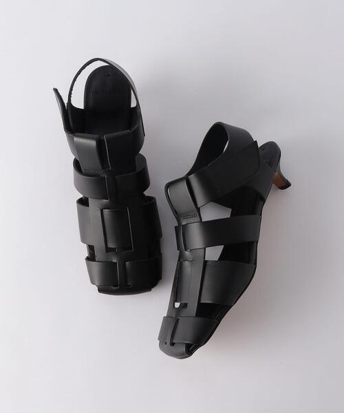 quartierglam(カルチェグラム)の「<QUARTIERGLAM>レザー グルカヒール シューズ(その他シューズ・レディース・ブラック/オフホワイト・36h/37h/37/35h/36)」の2枚目の写真