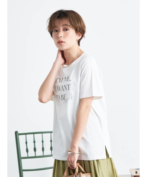 earth music&ecology（アースミュージックアンドエコロジー）の「アソートプリントＴシャツ（Tシャツ/カットソー・レディース・チャコールグレー/ベージュ/オフホワイト/ライトグリーン・FREE）」の21枚目の写真