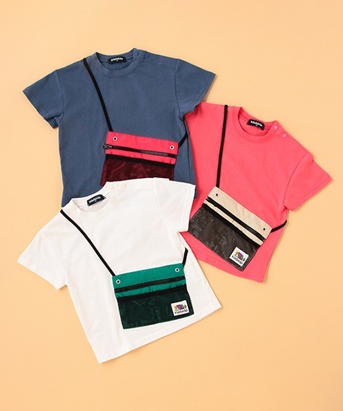 kladskap（クレードスコープ）の「サコッシュ風半袖Tシャツ（Tシャツ/カットソー・キッズ・ネイビー/オフホワイト/チェリーピンク・100cm/90cm/120cm/110cm/80ｃｍ/130cm）」の16枚目の写真