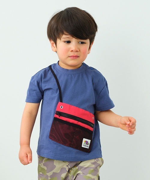 kladskap（クレードスコープ）の「サコッシュ風半袖Tシャツ（Tシャツ/カットソー・キッズ・ネイビー/オフホワイト/チェリーピンク・100cm/90cm/120cm/110cm/80ｃｍ/130cm）」の19枚目の写真