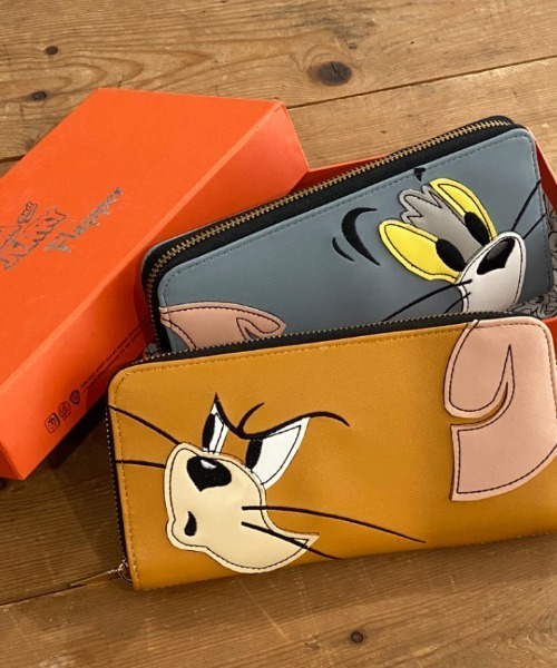 flapper_bags（フラッパー）の「TOM＆JERRY×Flapperフェイスアップリケロングウォレット（財布・レディース・ブラウン/グレー・FREE）」の2枚目の写真
