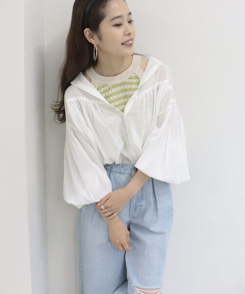 fredy emue（フレディエミュ）の「ボリューム袖ブラウス（シャツ/ブラウス・レディース・ライトブルー/オフホワイト/パープル/レッド・38）」の10枚目の写真