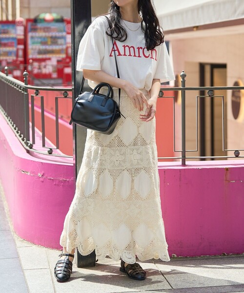 FREAK'S STORE（フリークスストア）の「インドアンティーククロシェスカート（スカート・レディース・ブラック/オフホワイト・ﾌﾘ-）」の15枚目の写真