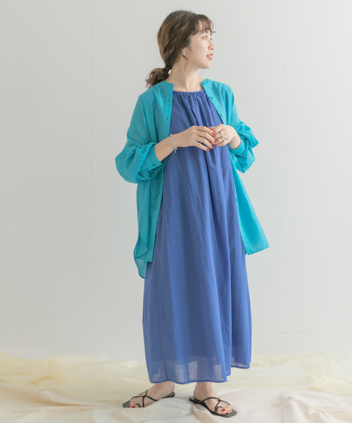 ITEMS URBANRESEARCH（アイテムズ アーバンリサーチ）の「ギャザーワンピース（ワンピース・レディース・ブラック/ベージュ/イエロー/ブルー・FREE）」の3枚目の写真