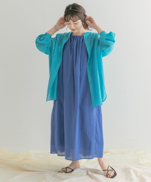 ITEMS URBANRESEARCH（アイテムズ アーバンリサーチ）の「ギャザーワンピース（ワンピース・レディース・ブラック/ベージュ/イエロー/ブルー・FREE）」の14枚目の写真