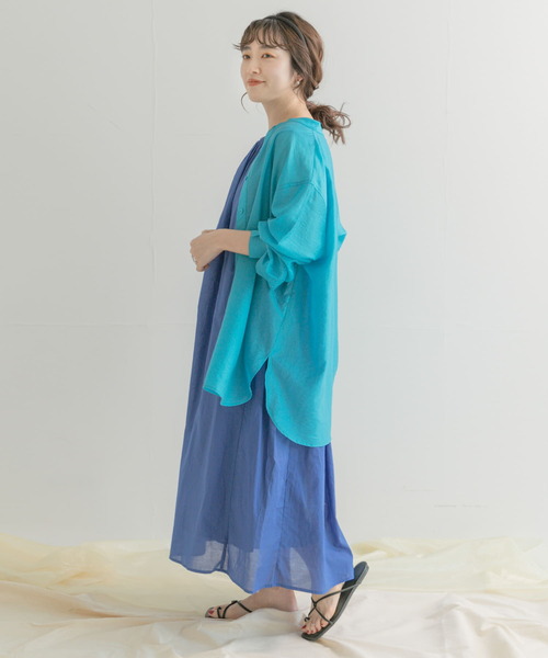 ITEMS URBANRESEARCH（アイテムズ アーバンリサーチ）の「ギャザーワンピース（ワンピース・レディース・ブラック/ベージュ/イエロー/ブルー・FREE）」の15枚目の写真