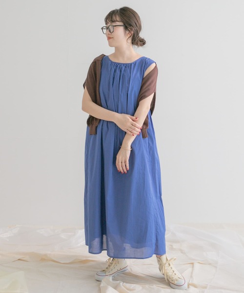 ITEMS URBANRESEARCH（アイテムズ アーバンリサーチ）の「ギャザーワンピース（ワンピース・レディース・ブラック/ベージュ/イエロー/ブルー・FREE）」の22枚目の写真