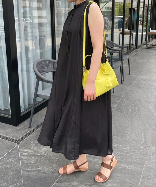 StyleSea（スタイルシー）の「スラブジョーゼットギャザージレワンピース（ワンピース・レディース・ホワイト/ブラック/ベージュ/オリーブ・MEDIUM）」の22枚目の写真