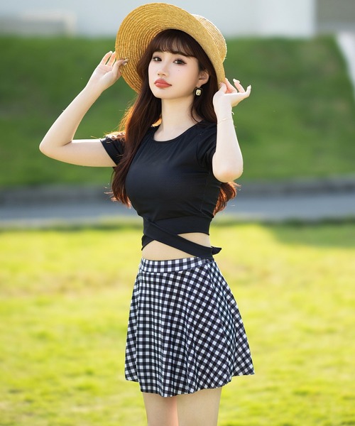 TeddyShop(テディショップ)の「レディース水着 体型カバー バックリボンビキニ フレアスカート 2点セット(水着・レディース・ベージュ/グリーン/ホワイト系その他/ブラック系その他/ブラウン・LL/S/M/L)」の16枚目の写真