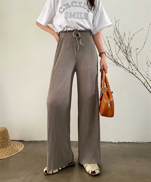 AsRiRe(アスリレイ)の「【AsRiRe】ワイドリブパンツ(その他パンツ・レディース・ブラック/ベージュ/グレー・M)」の10枚目の写真