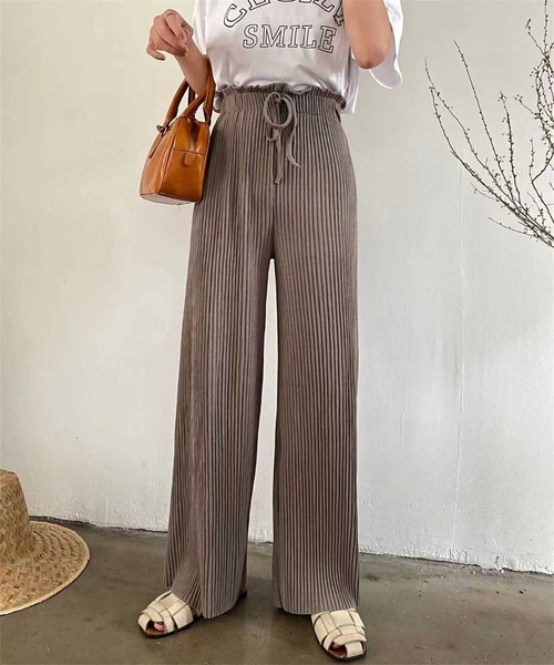 AsRiRe(アスリレイ)の「【AsRiRe】ワイドリブパンツ(その他パンツ・レディース・ブラック/ベージュ/グレー・M)」の11枚目の写真