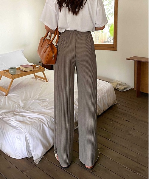 AsRiRe(アスリレイ)の「【AsRiRe】ワイドリブパンツ(その他パンツ・レディース・ブラック/ベージュ/グレー・M)」の12枚目の写真