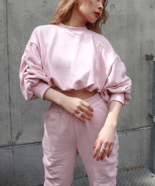 FIG&VIPER（フィグアンドバイパー）の「ボリュームスリーブショートPO（Tシャツ/カットソー・レディース・ライトグレー/ブラック/ライトピンク・FREE）」の12枚目の写真