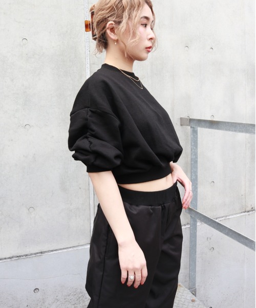 FIG&VIPER（フィグアンドバイパー）の「ボリュームスリーブショートPO（Tシャツ/カットソー・レディース・ライトグレー/ブラック/ライトピンク・FREE）」の17枚目の写真